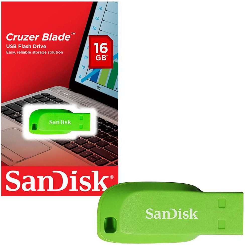 SanDisk Cruzer Blade - USB-stick - 16 GB Groen afbeelding 1