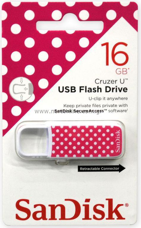 Sandisk, Cruzer U USB-Stick 16GB Pink afbeelding 1