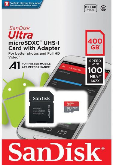 Sandisk Ultra MicroSD kaart 400GB A1 Class 10 afbeelding 3
