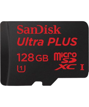 Sandisk Ultra Plus 128GB MicroSD kaart Class 10 Geheugenkaarten