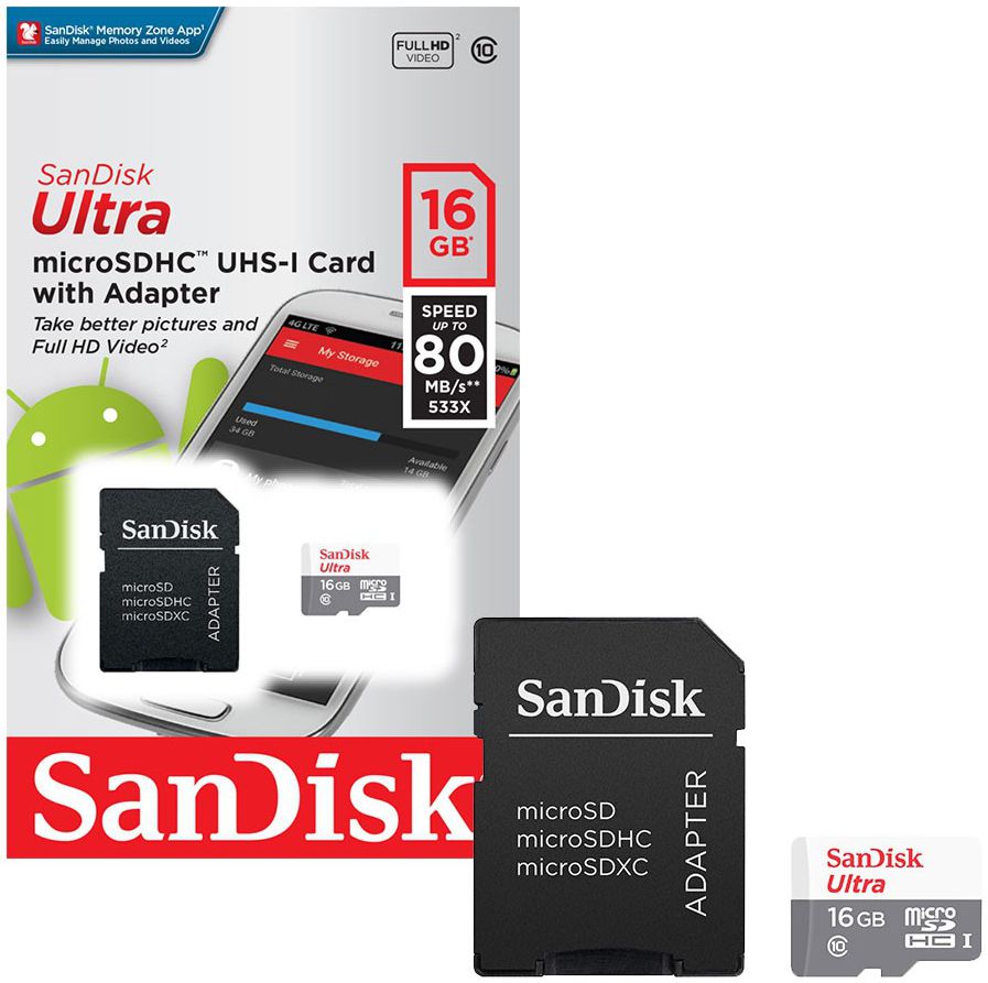 Sandisk Ultra microSDHC kaart: 16GB afbeelding 3