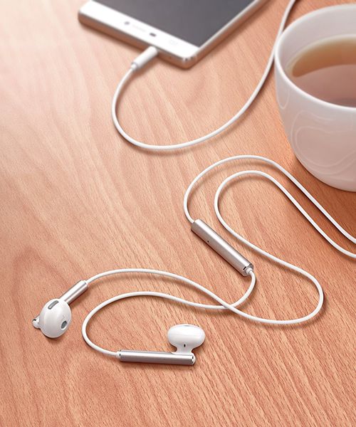 Huawei AM116 Hi-Fi Stereo Oordopjes Telefoon Headset Zilver Metal afbeelding 4