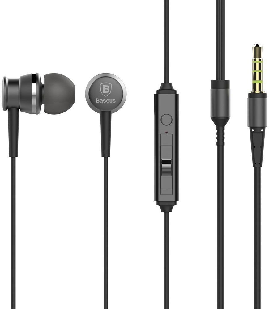 Baseus Lark Universele Bedrade In-Ear Oordopjes 3.5mm Jack Grijs afbeelding 1