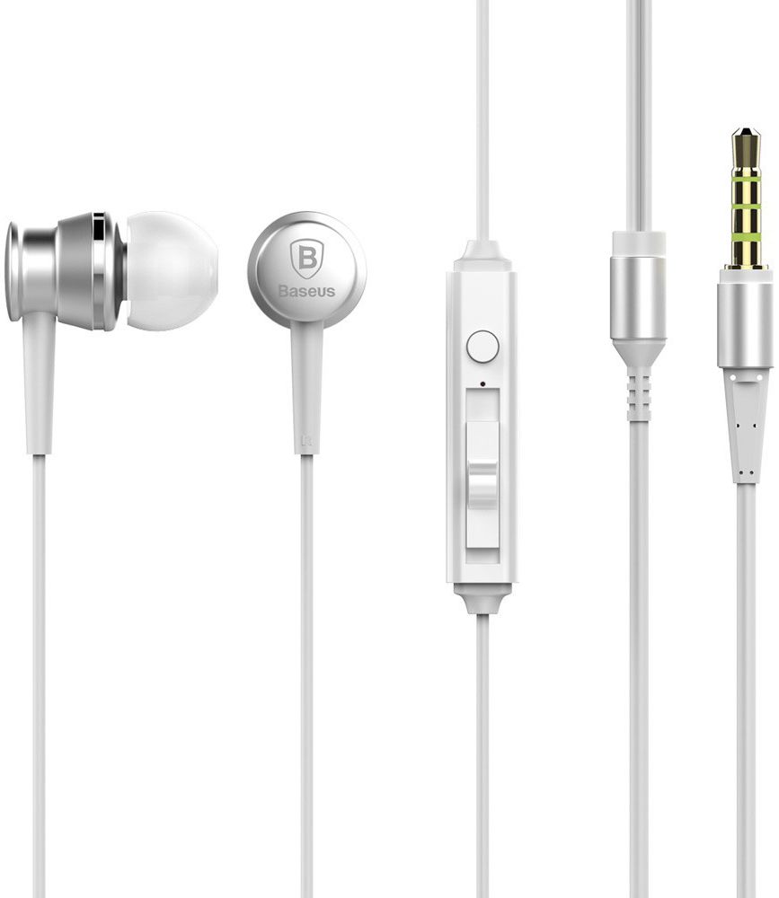 Baseus Lark Universele Bedrade In-Ear Oordopjes 3.5mm Jack Wit afbeelding 1