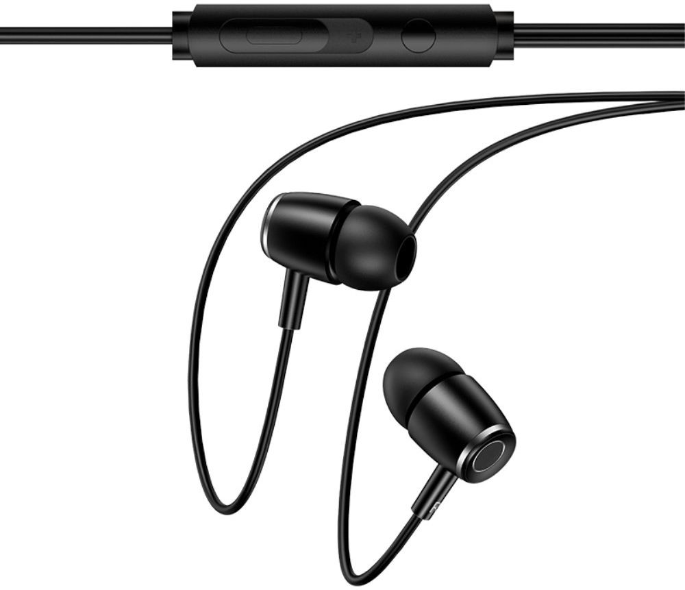USAMS Mega Bass In-Ear Bedrade Oortjes Universeel (3.5mm Jack) Zwart afbeelding 1