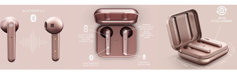 Urbanista Stockholm Draadloze Oordopjes voor Android en IOS Roze afbeelding 8