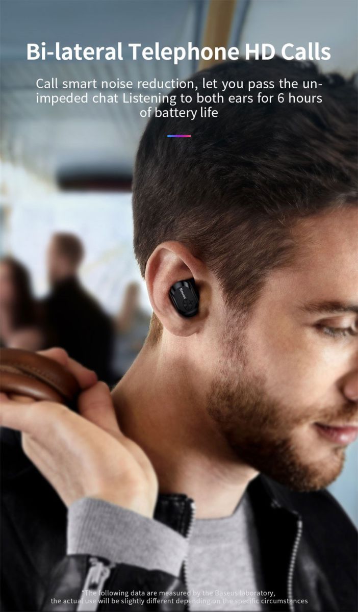 Baseus Encok W01 Draadloze Oordopjes True Wireless Headset Zwart afbeelding 6