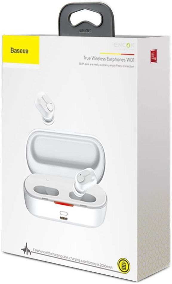 Baseus Encok W01 Draadloze Oordopjes True Wireless Headset Wit afbeelding 9