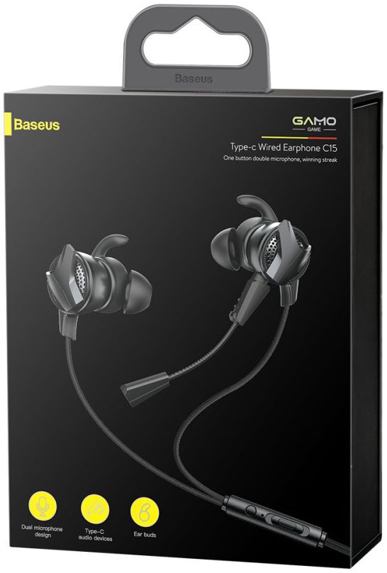 Baseus Gamo H15 Universele USB-C Oordopjes met Microfoon Zwart afbeelding 12