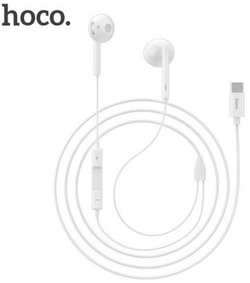 Hoco USB-C In-Ear Headset met Microfoon Wit afbeelding 3