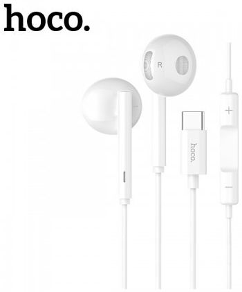 Hoco USB-C In-Ear Headset met Microfoon Wit afbeelding 4