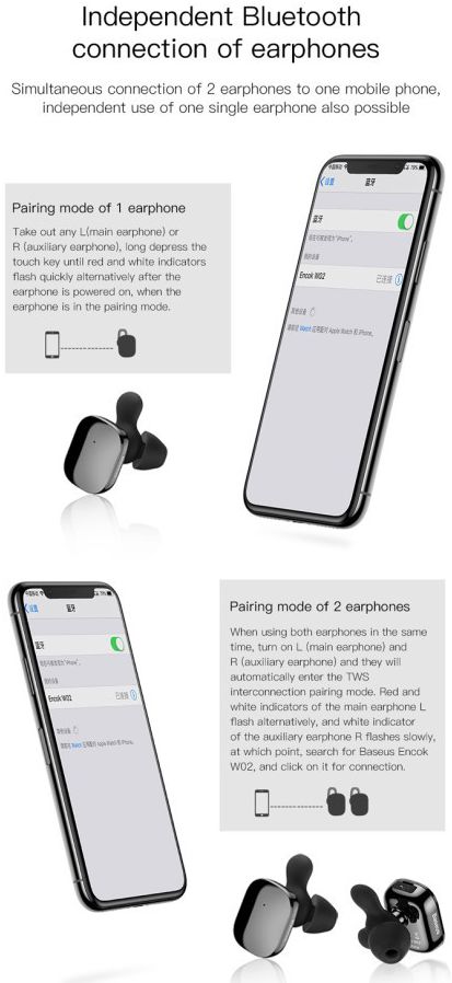 Baseus Encok W02 True Wireless Headset Wit afbeelding 7