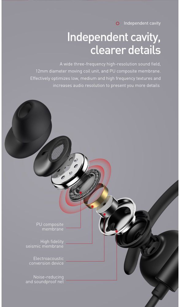 Baseus Encok S17 Draadloze Sport Oordopjes Zwart afbeelding 16