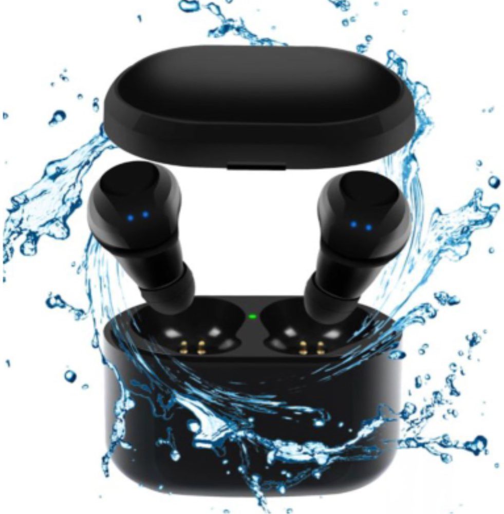 Draadloze Oordopjes Waterdicht met Oplaadbox Zwart afbeelding 3