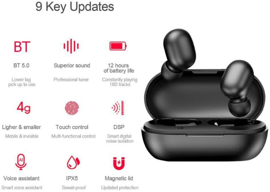 Xiaomi Haylou Draadloze Oordopjes met Touch Control Zwart afbeelding 5