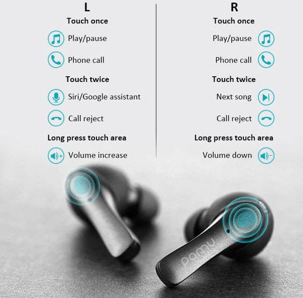 Padmate PaMU Slide True Wireless In-Ear Bluetooth Headset Wit afbeelding 7
