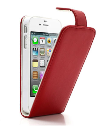 iPhone 4/4S Verticale Flip Case Rood Hoesjes