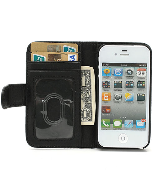 iPhone 4(S) Wallet Case Zwart afbeelding 1