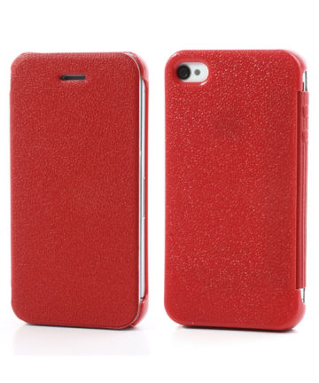 iPhone 4/4S Ultra Dunne Flip Cover Rood Hoesjes