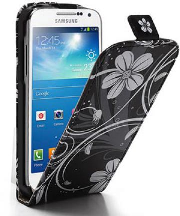 Samsung Galaxy S4 Mini PU Leren Flower Case Hoesjes
