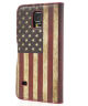 Samsung Galaxy S5 (Neo) American Flag Leren Wallet Stand Case