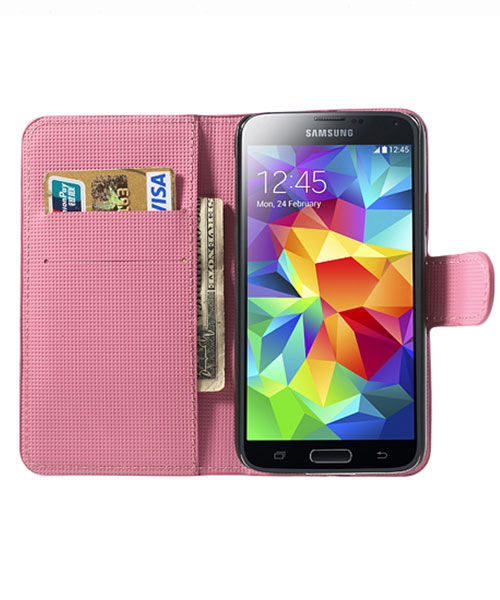 Samsung Galaxy S5 (Neo) Bloem Wallet Stand Case afbeelding 2