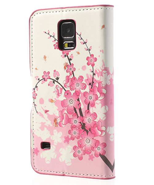 Samsung Galaxy S5 (Neo) Bloem Wallet Stand Case afbeelding 3