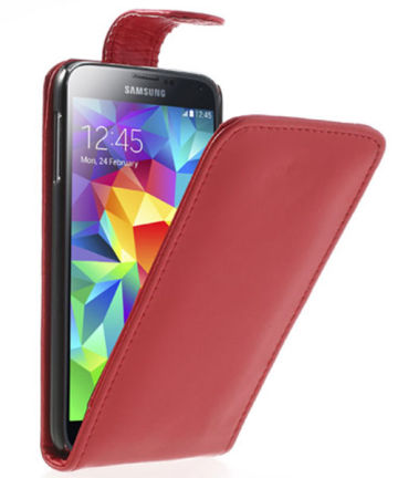 Samsung Galaxy S5 (Neo) Vertical Flip Case hoesje Rood Hoesjes