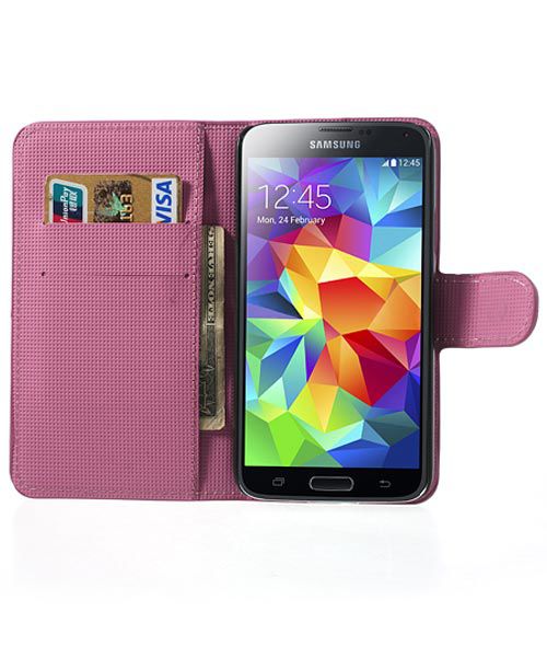 Samsung Galaxy S5 (Neo) Lotus Bloem Wallet Stand Case afbeelding 2
