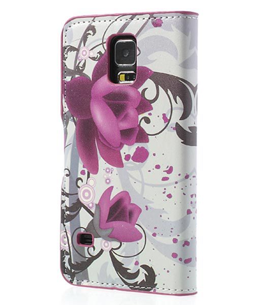 Samsung Galaxy S5 (Neo) Lotus Bloem Wallet Stand Case afbeelding 4