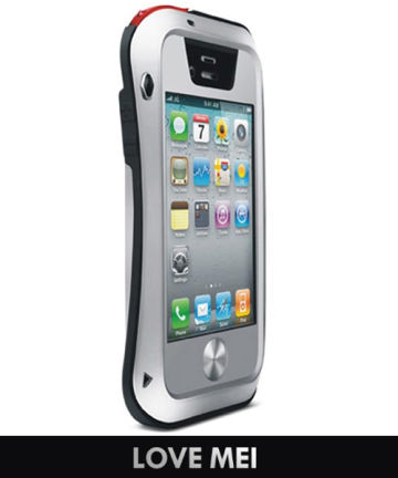 LOVE MEI Powerful Case iPhone 4/4S Zwart Zilver Hoesjes