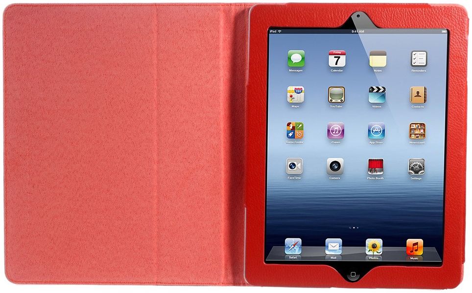 Apple iPad 4 / 3 / 2 Hoesje  Book Case met Stand Rood afbeelding 2