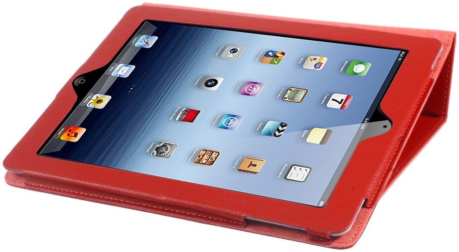 Apple iPad 4 / 3 / 2 Hoesje  Book Case met Stand Rood afbeelding 3
