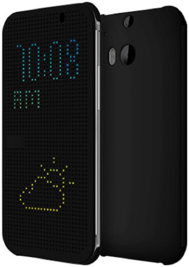 HTC One M8 Originele Dot View Flip Case Hoesje HC M100 Zwart afbeelding 1