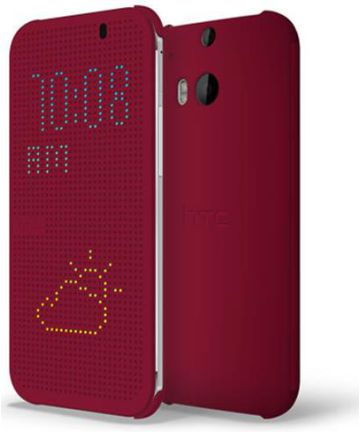 HTC One M8 Dot View Flip Case HC M100 Paars Hoesjes