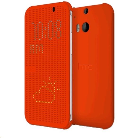 HTC One M8 Dot View Flip Case HC M100 Oranje afbeelding 1