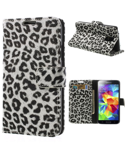 Samsung Galaxy S5 (Neo) Panter Print Stand Case Wit afbeelding 1
