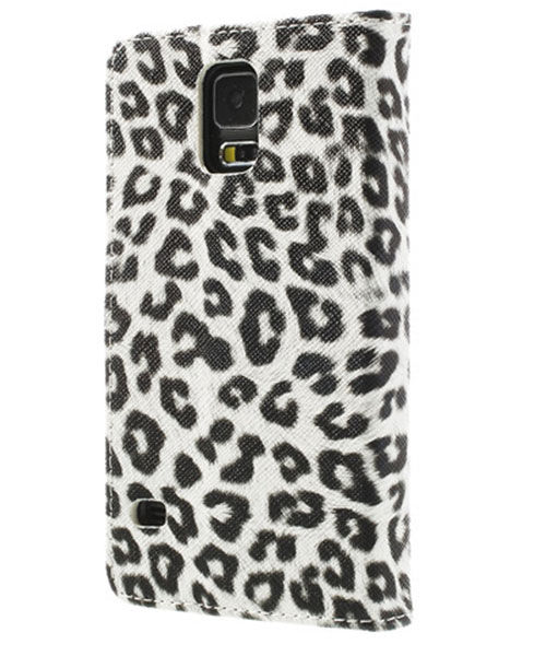 Samsung Galaxy S5 (Neo) Panter Print Stand Case Wit afbeelding 4