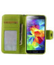 Samsung Galaxy S5 (Neo) Multicolor Wallet Stand Case Groen/Zwart