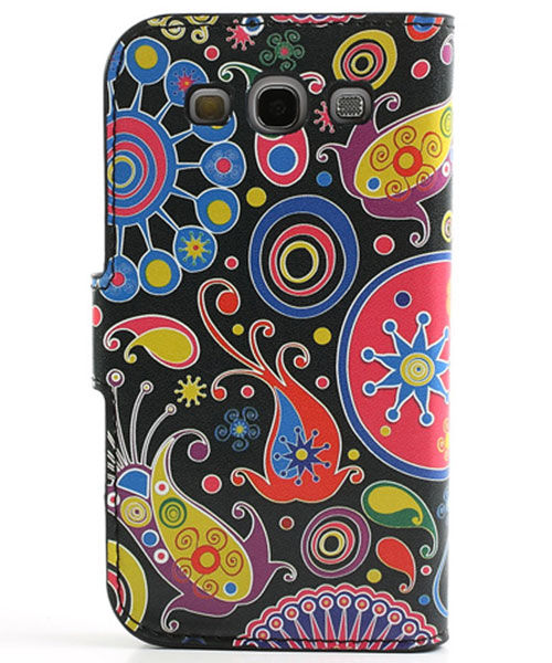 Samsung Galaxy S3 Colorful Design Wallet Stand Case afbeelding 3