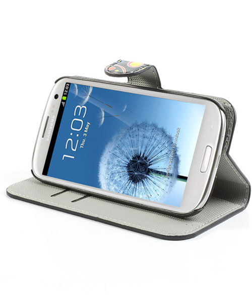 Samsung Galaxy S3 Colorful Design Wallet Stand Case afbeelding 4