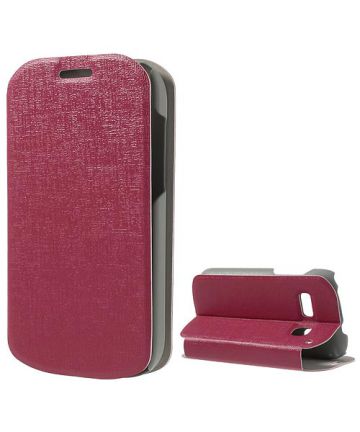 Alcatel One Touch Pop C3 Leather Stand Case Rood Hoesjes