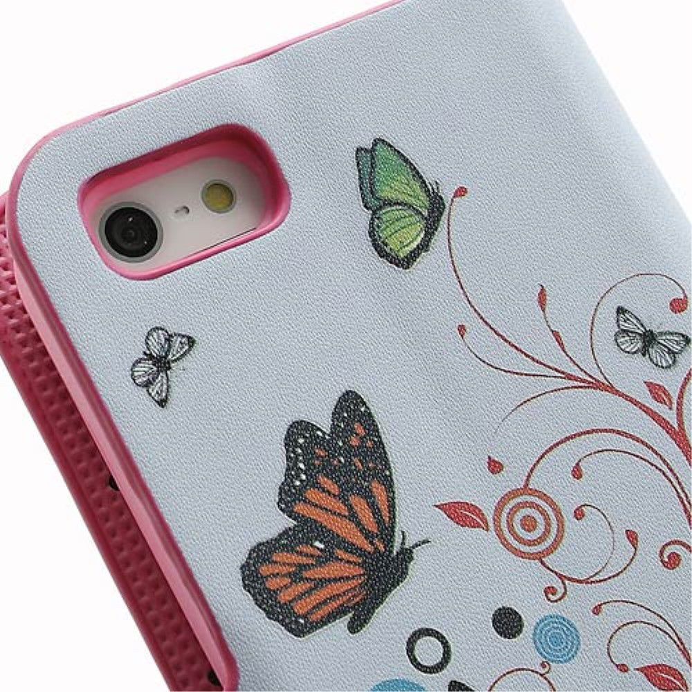 Apple iPhone SE / 5S Portemonnee Hoesje Print Vlinder afbeelding 10