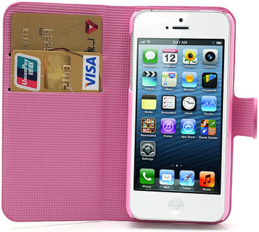 Apple iPhone SE / 5S Portemonnee Hoesje Print Vlinder afbeelding 2