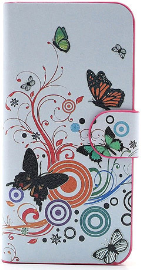 Apple iPhone SE / 5S Portemonnee Hoesje Print Vlinder afbeelding 3