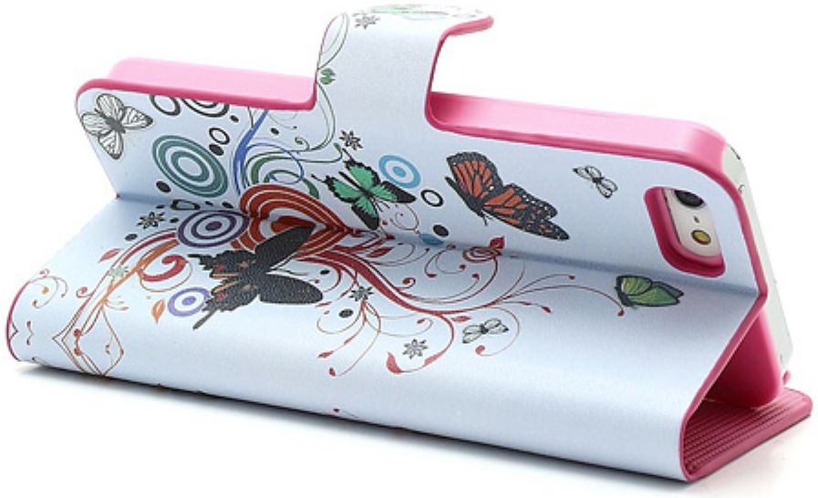 Apple iPhone SE / 5S Portemonnee Hoesje Print Vlinder afbeelding 6