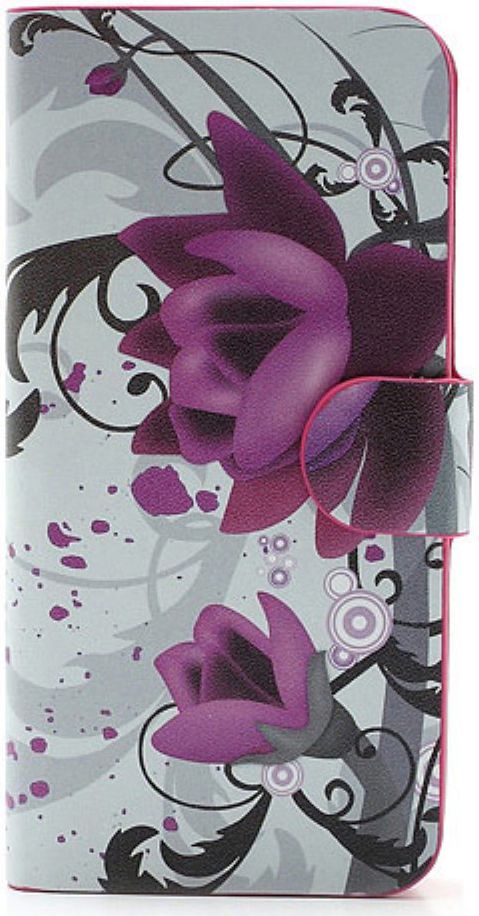 Apple iPhone SE / 5S Portemonnee Hoesje Print Lotus afbeelding 3