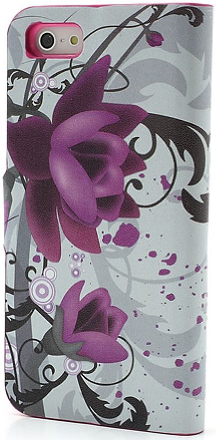 Apple iPhone SE / 5S Portemonnee Hoesje Print Lotus afbeelding 4
