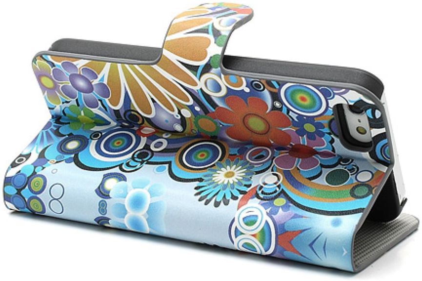 Apple iPhone SE / 5S Portemonnee Hoesje Print Bloemen afbeelding 6
