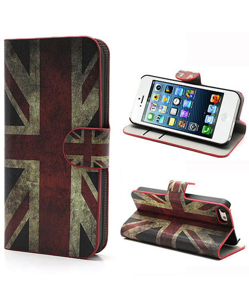 Apple iPhone SE / 5S Portemonnee Hoesje Print Britse Vlag afbeelding 1